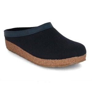 NIB Grizzly Luxe Wool & Cork Torben Slipper/House Shoe in Navy Blue Sz.40